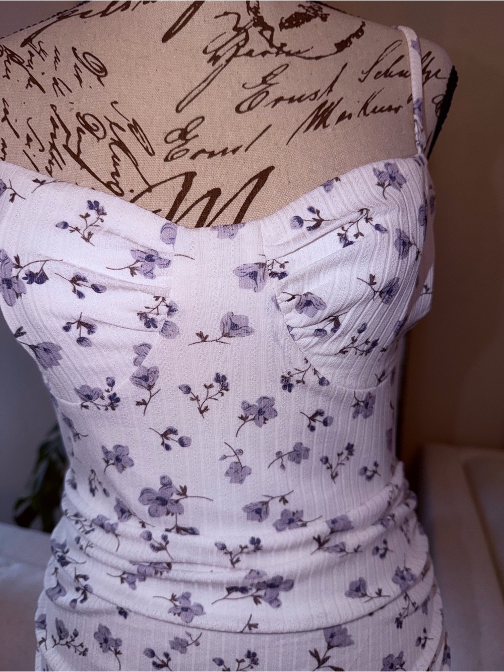 Princess Polly White Floral Ribbed Bustier Dress